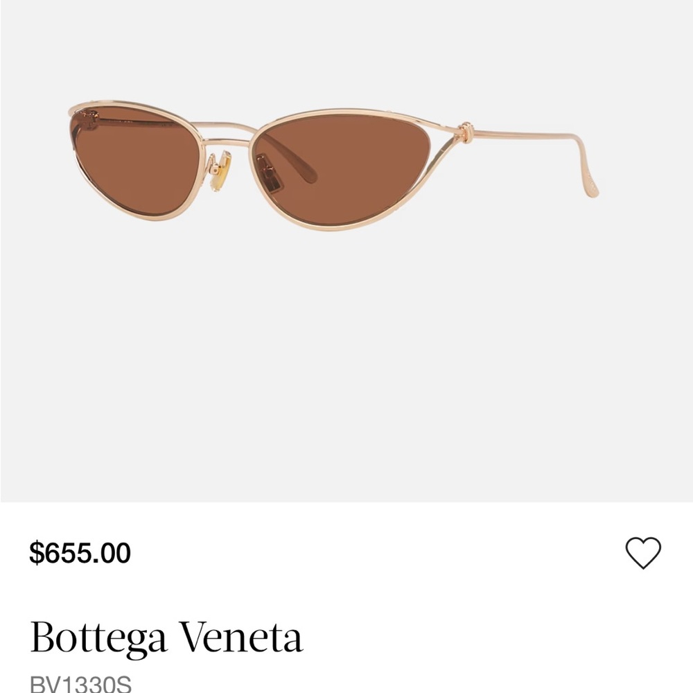 Bottega Veneta Gold and Brown Sunglasses